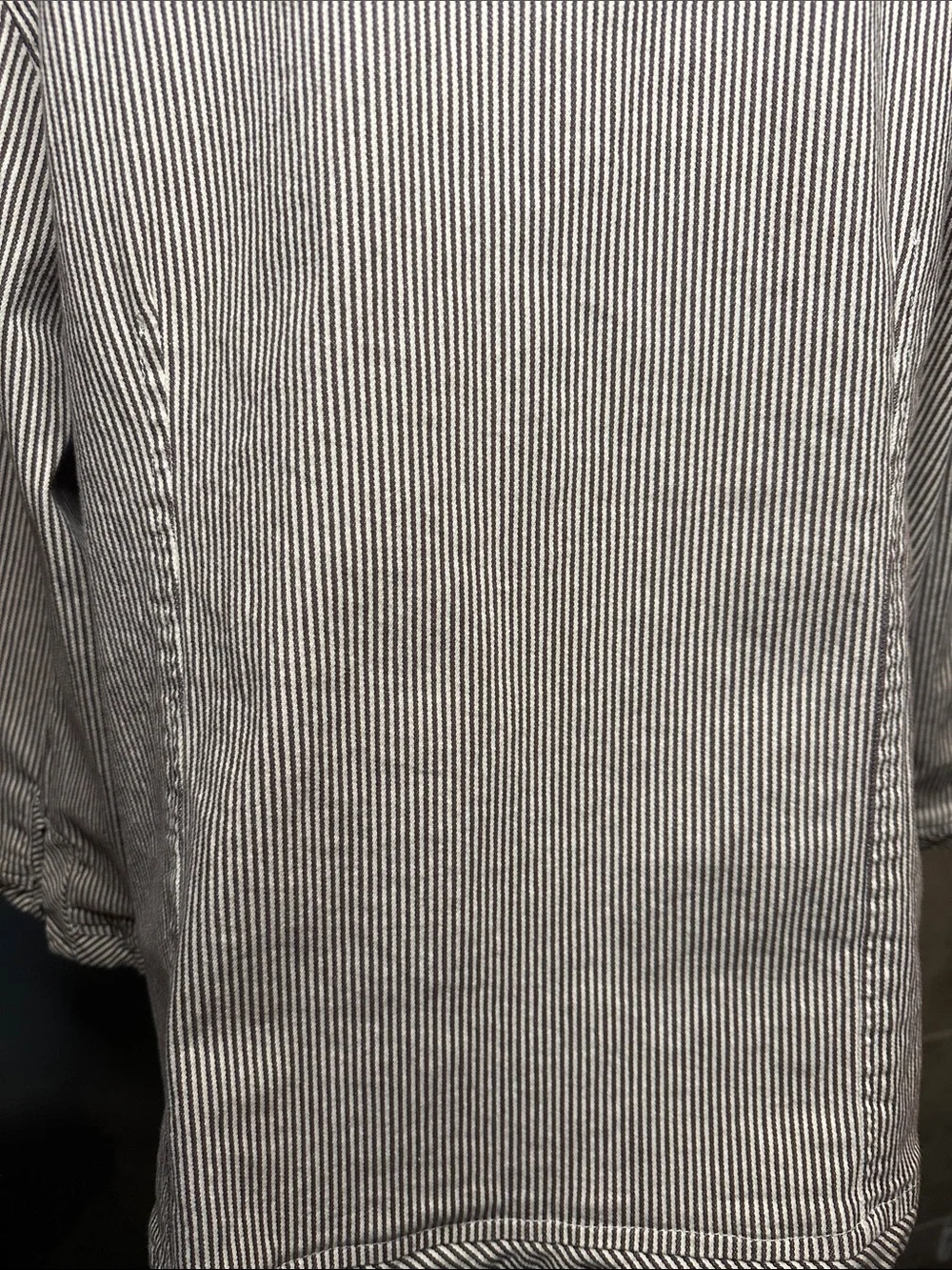 Brown & White Striped Jacket 3/4 Split Sleeve Hook & Eye Closure Size 1X
